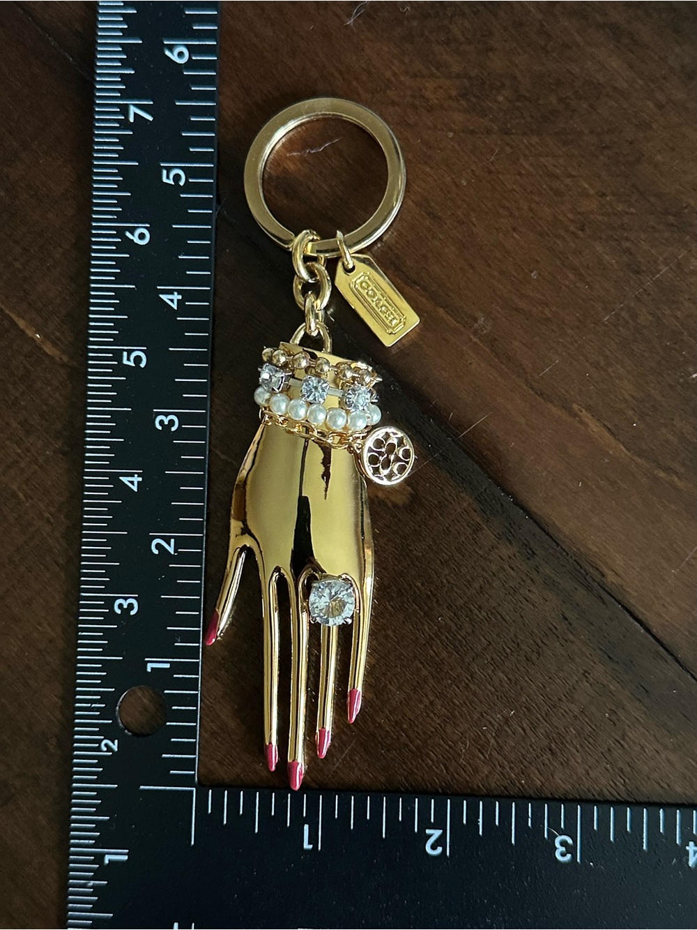 RARE Coach Elongated Hand Keychain Bag Charm - Picture 10 of 10